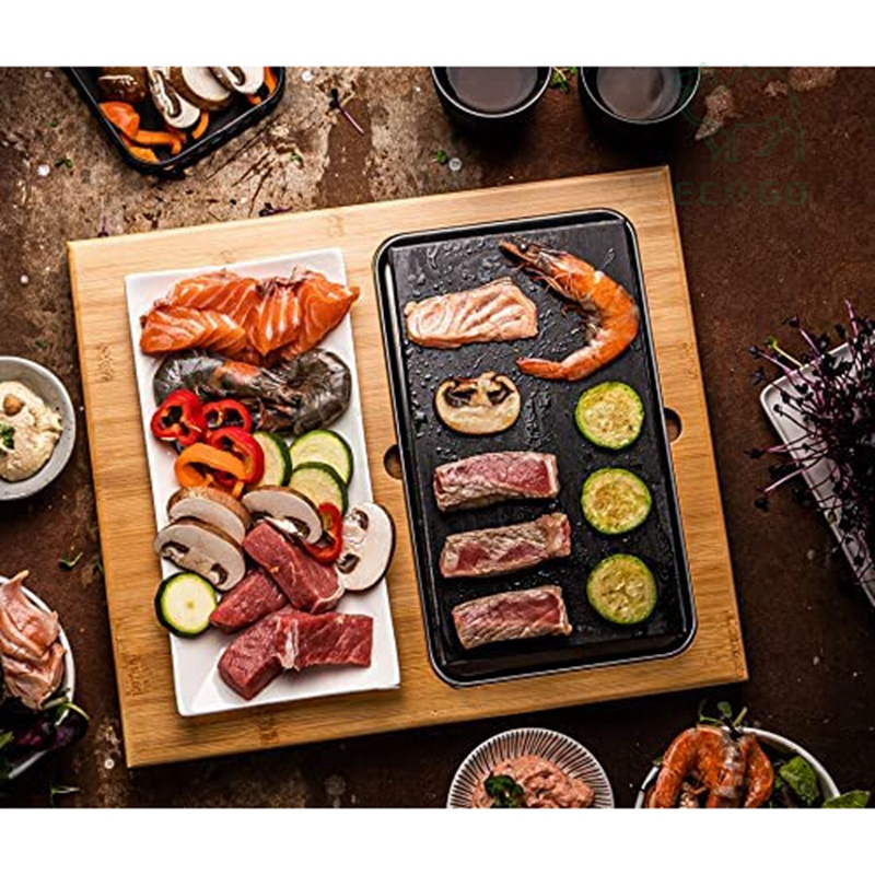 Utility Wooden Board With Lava Stone Steak Plate Baking Dishes & Pans With A Hot Stone Durable Cookware Sets