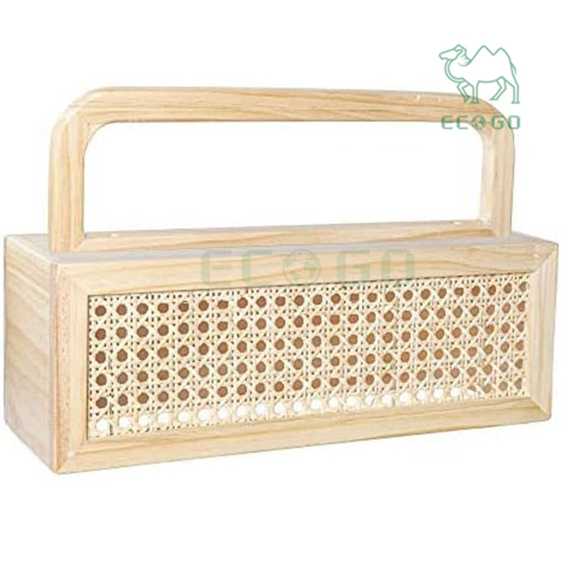 Versatile Wood Floating Shelf Rattan Shelve Wall Decor with Towel Rack for Kitchen Laundry Room & Bedroom Rattan Wall Shelf