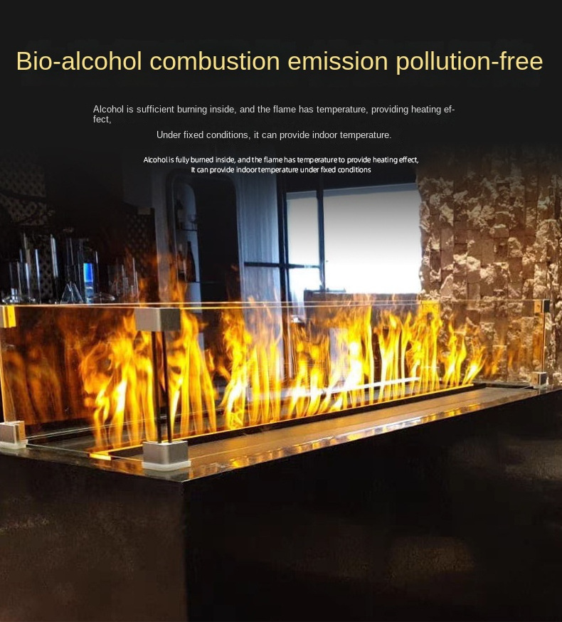 Bioethanol Ventless Clean Alcohol Fireplace with Burning Real Flame Table Fireplace