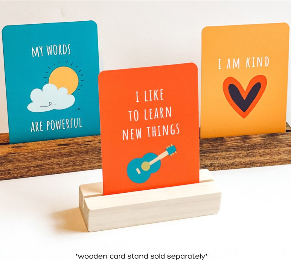 Custom Printing Mental Health Inspirational Mindfulness Positive Self Care Customised Affirmation Cards Deck with Stand Holder