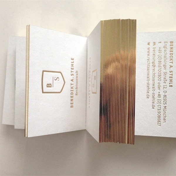 Custom Printing Luxury Black And Gold Gilt Foil Edge Plated Paper Business Card