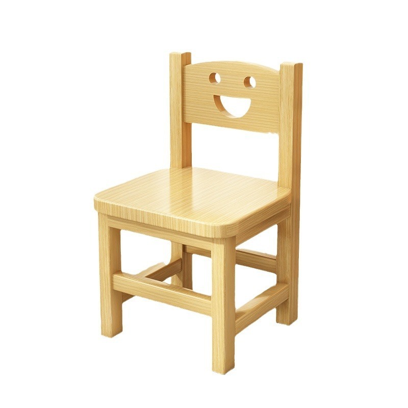 Small solid wood stool with or without backrest bench low chair for children