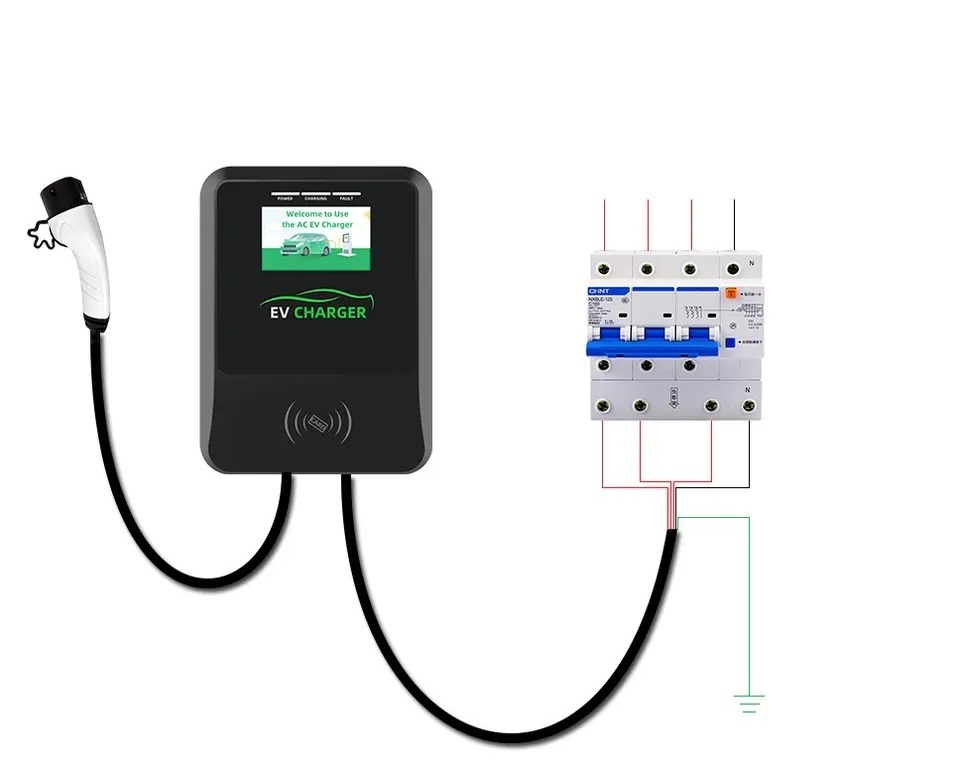 Good quality Wall box type 2 3 phase 16a ev charger 11kw obc for electric cars