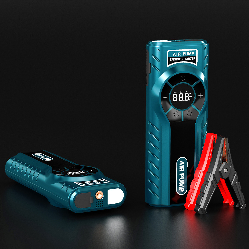 Powerful Jump starter 12V, 12000 mAh, 4 in 1, led light, tire inflator, power station