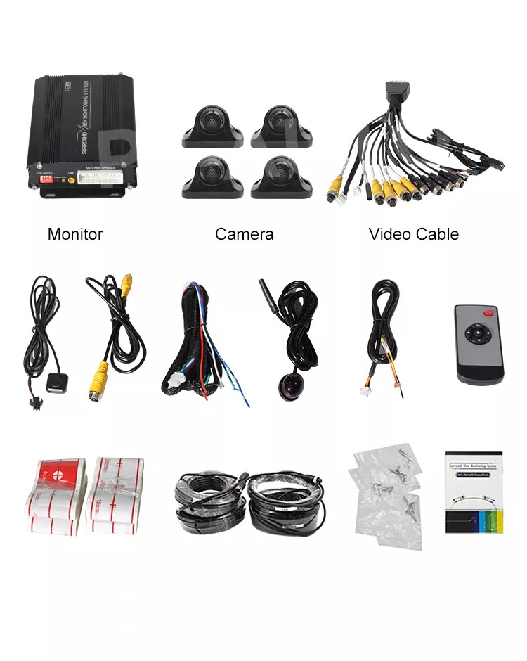 1080P 3D 360 Around View Monitor Car Camera System Bird View Panoramic Camera System