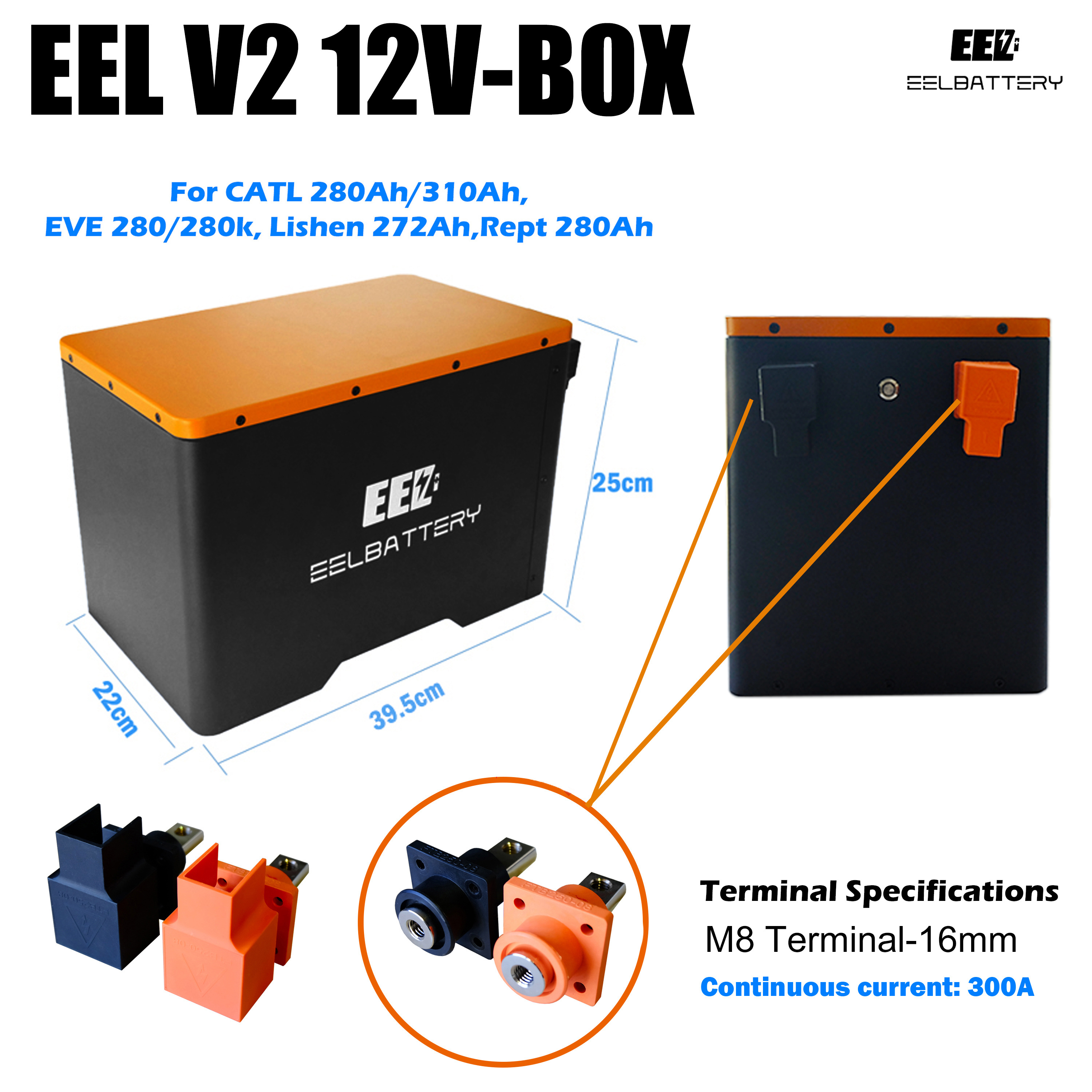 2023 New Product EEL 4S 8S 12V 24V 280Ah DIY Battery Case with Bluetooth and Switch function for battery pack IP65