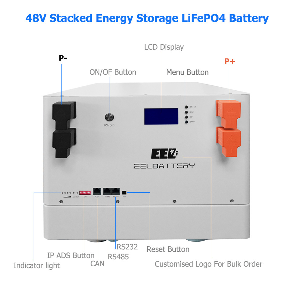 EEL V3 V4 48V 16S DIY lifepo4 battery stackable box suitable for 200ah 230ah 280ah 302Ah cells empty lithium battery box case