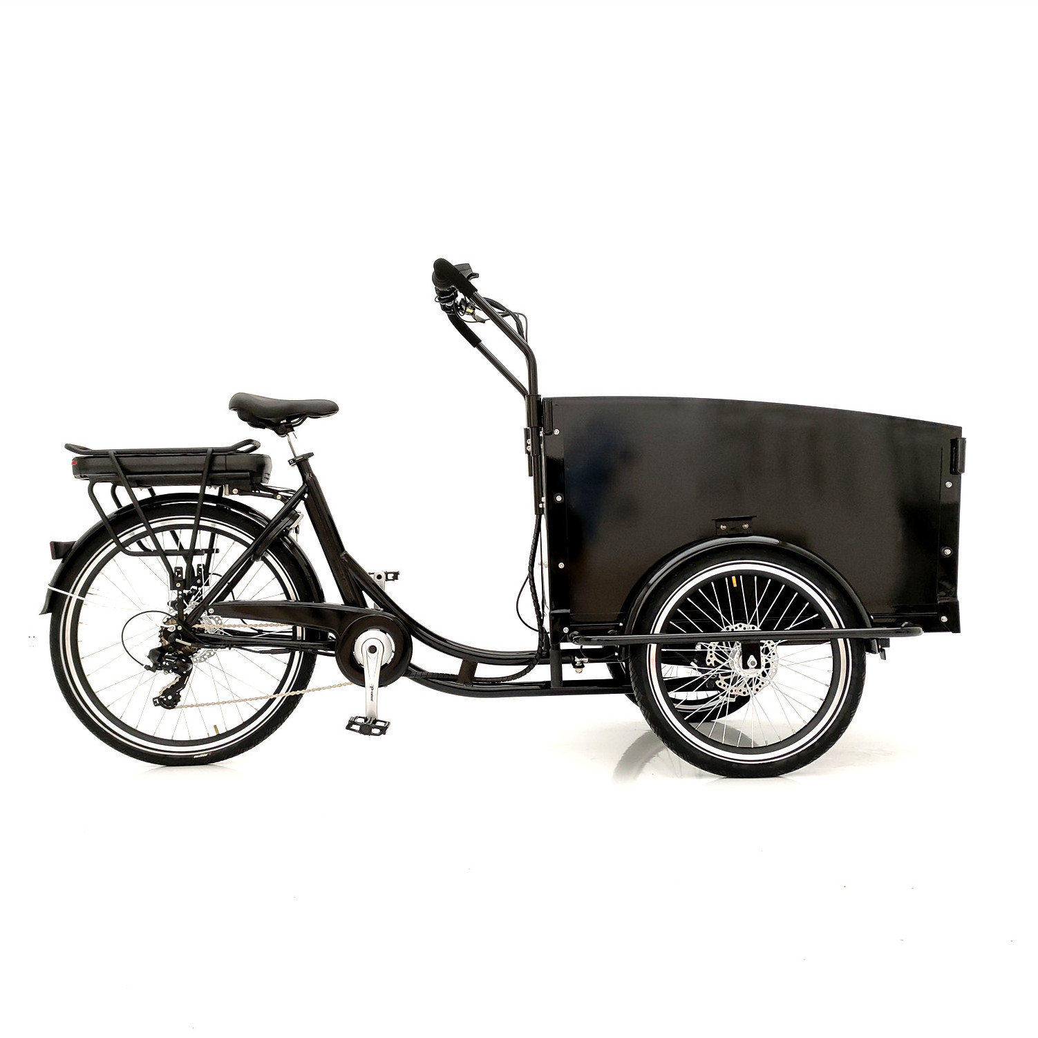 Delivery bike three wheel electric family cargo  bike 250W rear motor cargo tricycle for sale