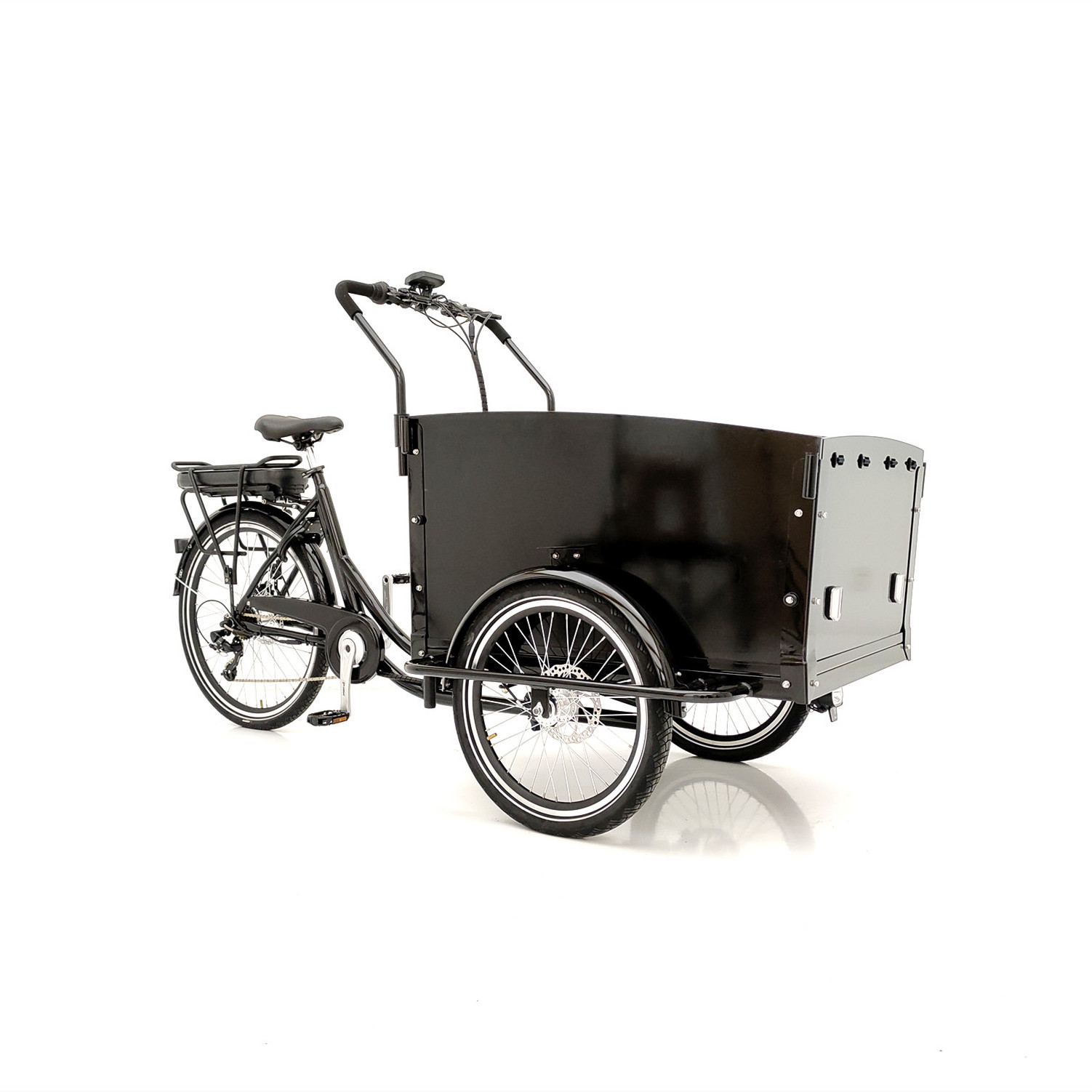 Delivery bike three wheel electric family cargo  bike 250W rear motor cargo tricycle for sale