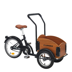 China Clamber Cargo bike  motorised tricycle for carry children bicycle with cargo box