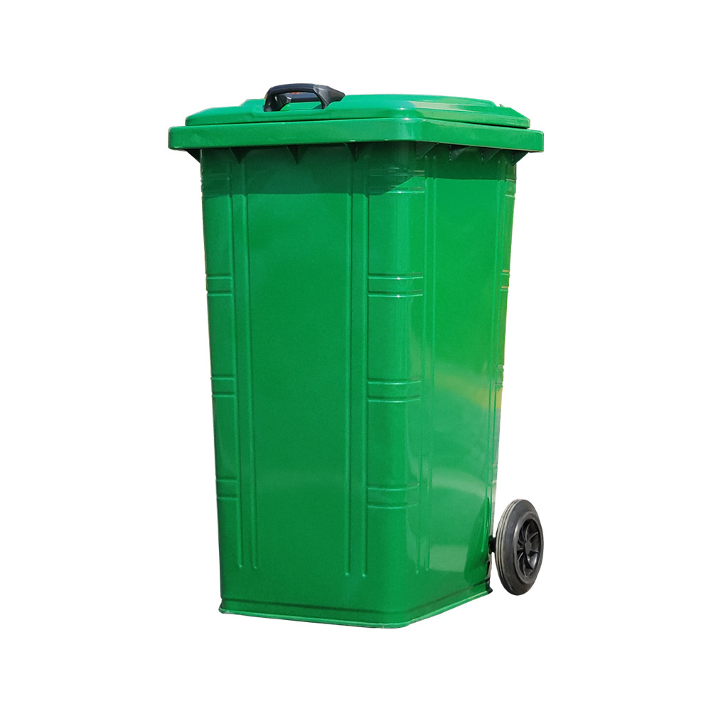 240L best seller galvanized recycle vertical trash can custom logo color trash can with wheels