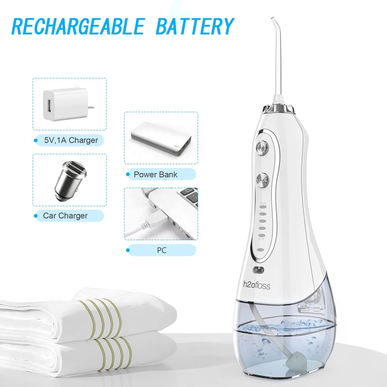 Factory sale Oral Irrigator H2ofloss portable dental tonsil stone remover water flosser