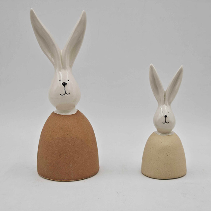 Modern creative home ceramic rabbit head and long ears home decoration design rabbit ceramic decoration