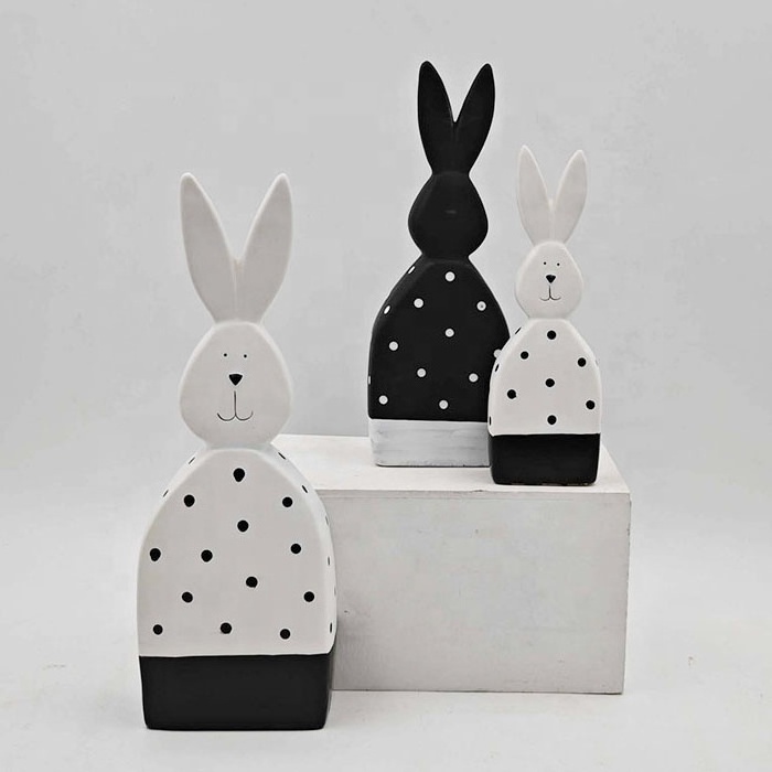 Ceramics Rabbit Head With Long Ears Home Accessories Line Design Bunny Ceramic Decoration