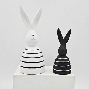 Ceramics Rabbit Head With Long Ears Home Accessories Line Design Bunny Ceramic Decoration