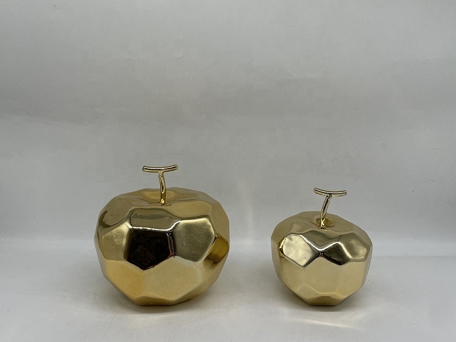 Hot Sale Gold Apple Modern Ceramic Furnishing Articles Craft Ornaments Home Decoration