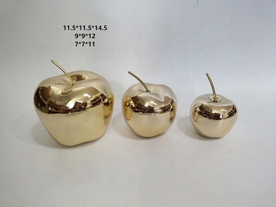 Hot Sale Gold Apple Modern Ceramic Furnishing Articles Craft Ornaments Home Decoration