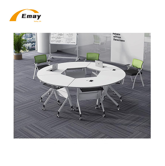 Wheels Removable Desk Conference Foldable Meeting Office Desk Large Training Table