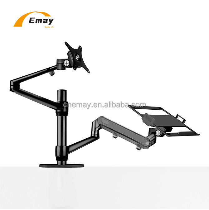 360 Degrees Rotating Aluminum  Swing Monitor Mount Arm With  Laptop Tray Notebook Bracket For 10-17inches Dual Arm