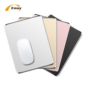 Noble Double-sided Use Aluminum Alloy PU Leather Mouse Pad Waterproof Custom Size Anti-slip Mouse Mat