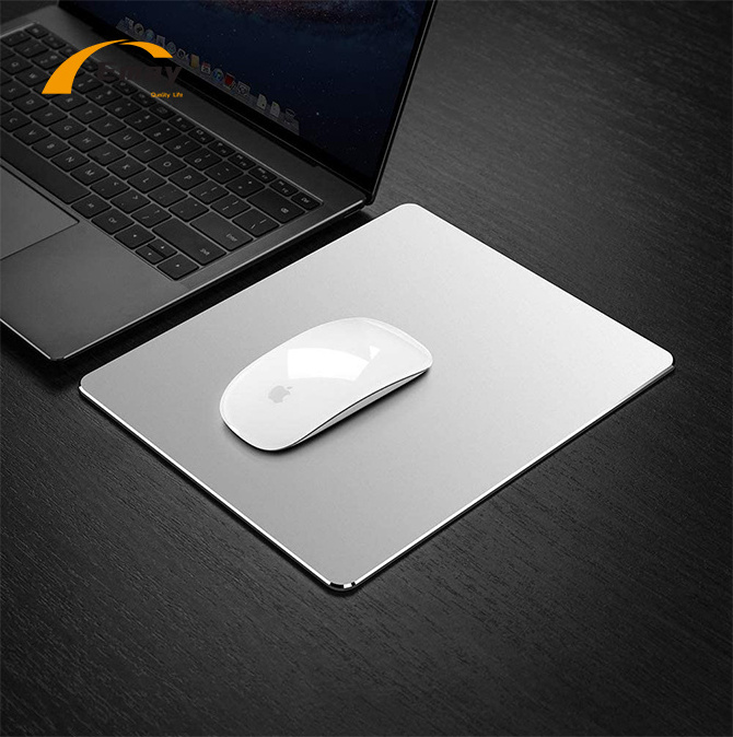 Noble Double-sided Use Aluminum Alloy PU Leather Mouse Pad Waterproof Custom Size Anti-slip Mouse Mat