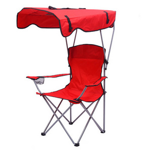 Custom collapsable fishing chair outdoor foldable aluminium camping canopy beach chair with umbrella