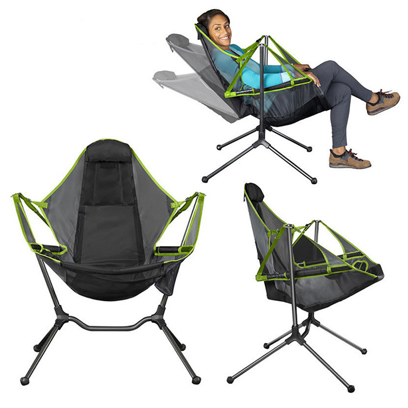 Summer rocking reclining compact hammock camping fishing swing chair folding recliner zero gravity chair