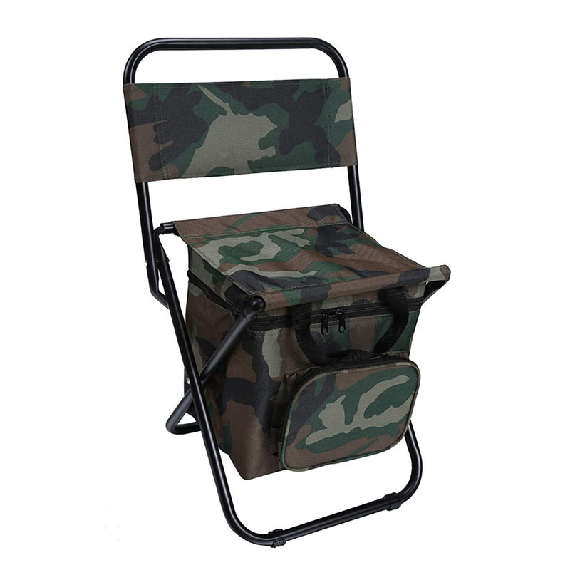 2021 outdoor picnic fishing equipment chair metal folding camping beach chair with cooler bag