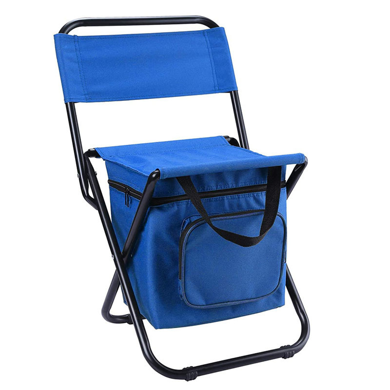 2021 outdoor picnic fishing equipment chair metal folding camping beach chair with cooler bag