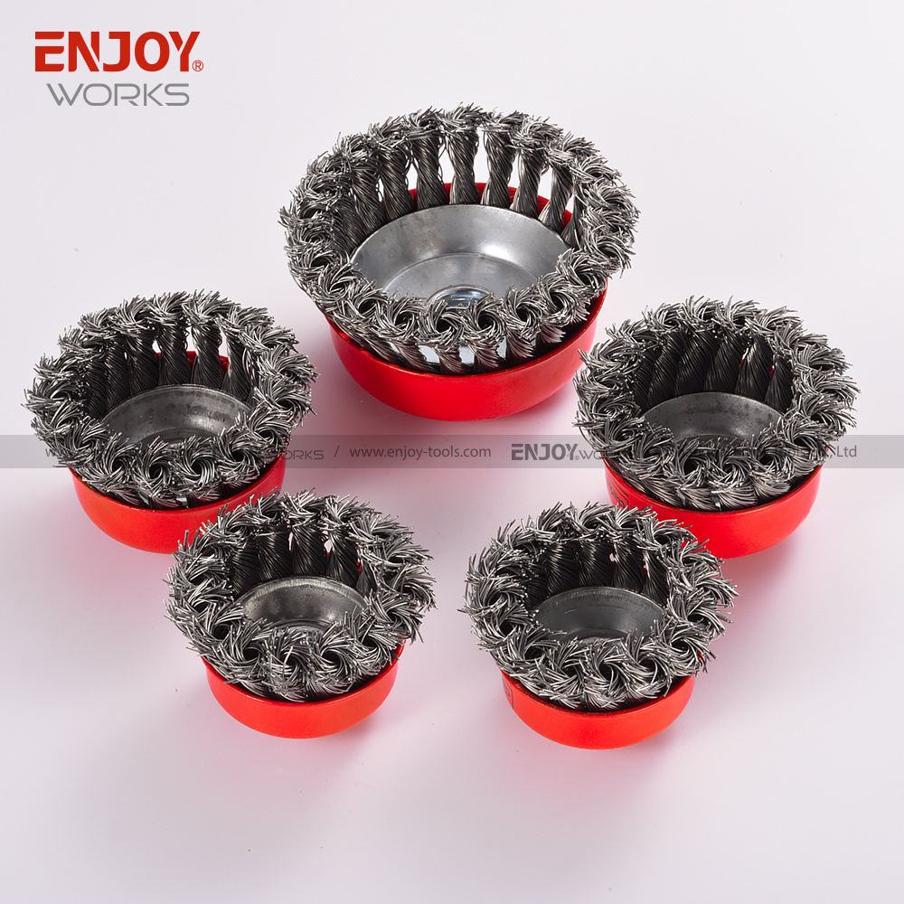 Hot Popular Stainless Steel Twisted Knotted Grinder Wire Cup Brush For Polishing