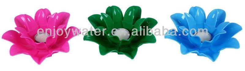 Enjoywater Pool Artificial Lotus shaped Color Changing Floating Flower Candle Colorful Pool Wishing Light Lamp