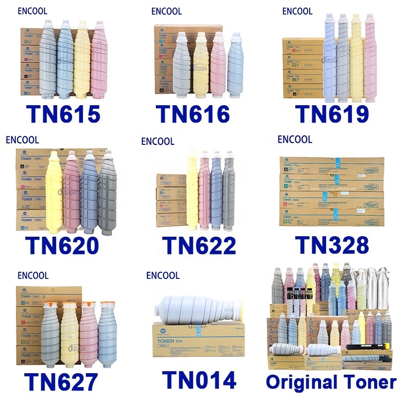 ALL Original Konica Minolta Toner Cartridge TN619 TN620 TN622 TN627 TN015 TN321 TN328 TN512 TN616 Printer Toner Bizhub Powder