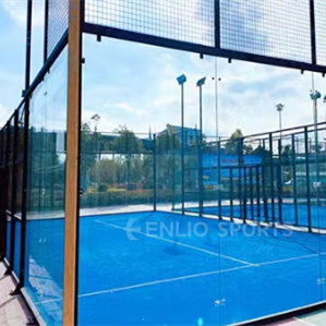 Enlio Good Quality World Padel Tour Court Roofed Padel Court With Cover Tent Artificial Grass Panoramic Padel 20X10M