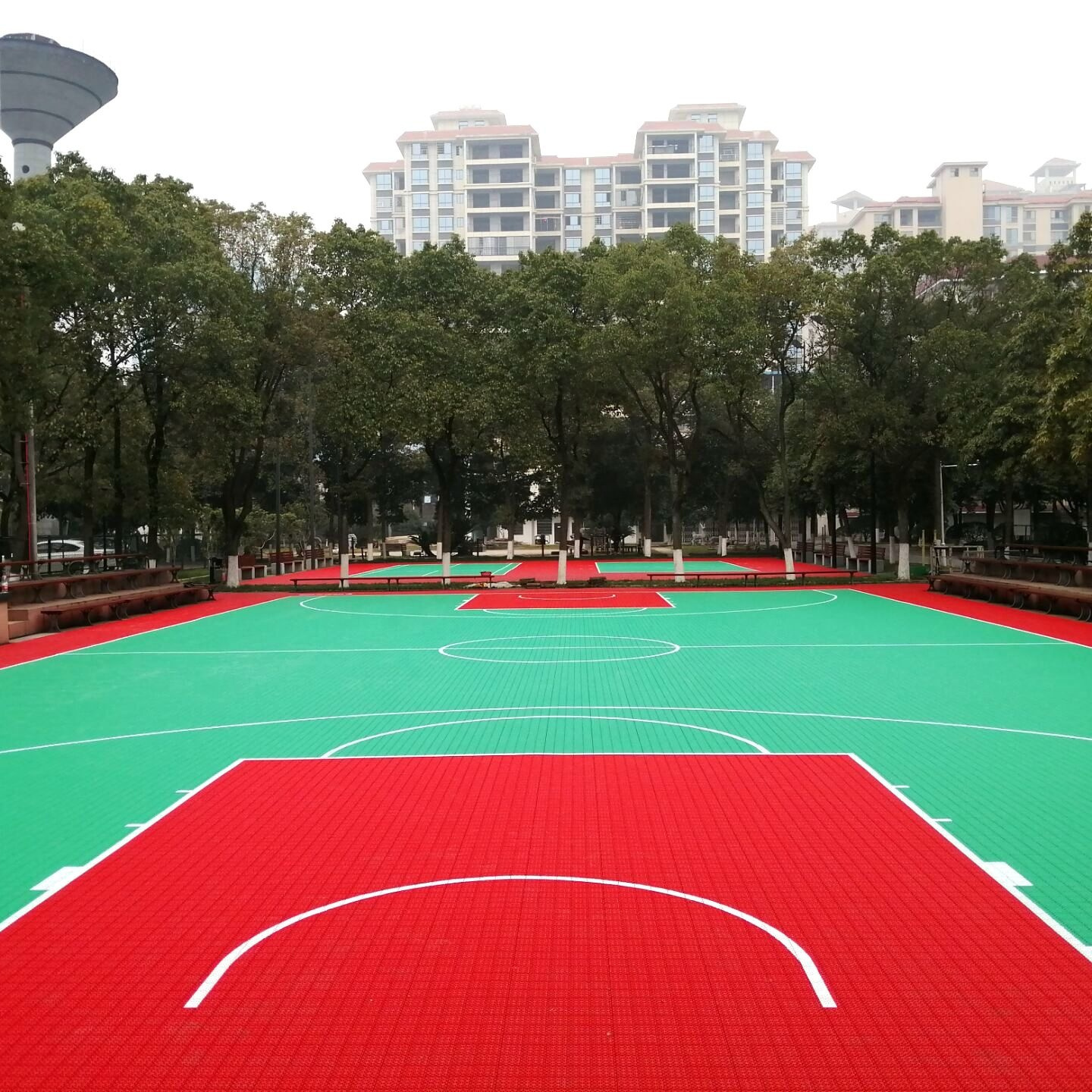 Enlio flooring Anti-skidding FIBA 3X3 outdoor basketball SES floor sports courts tiles