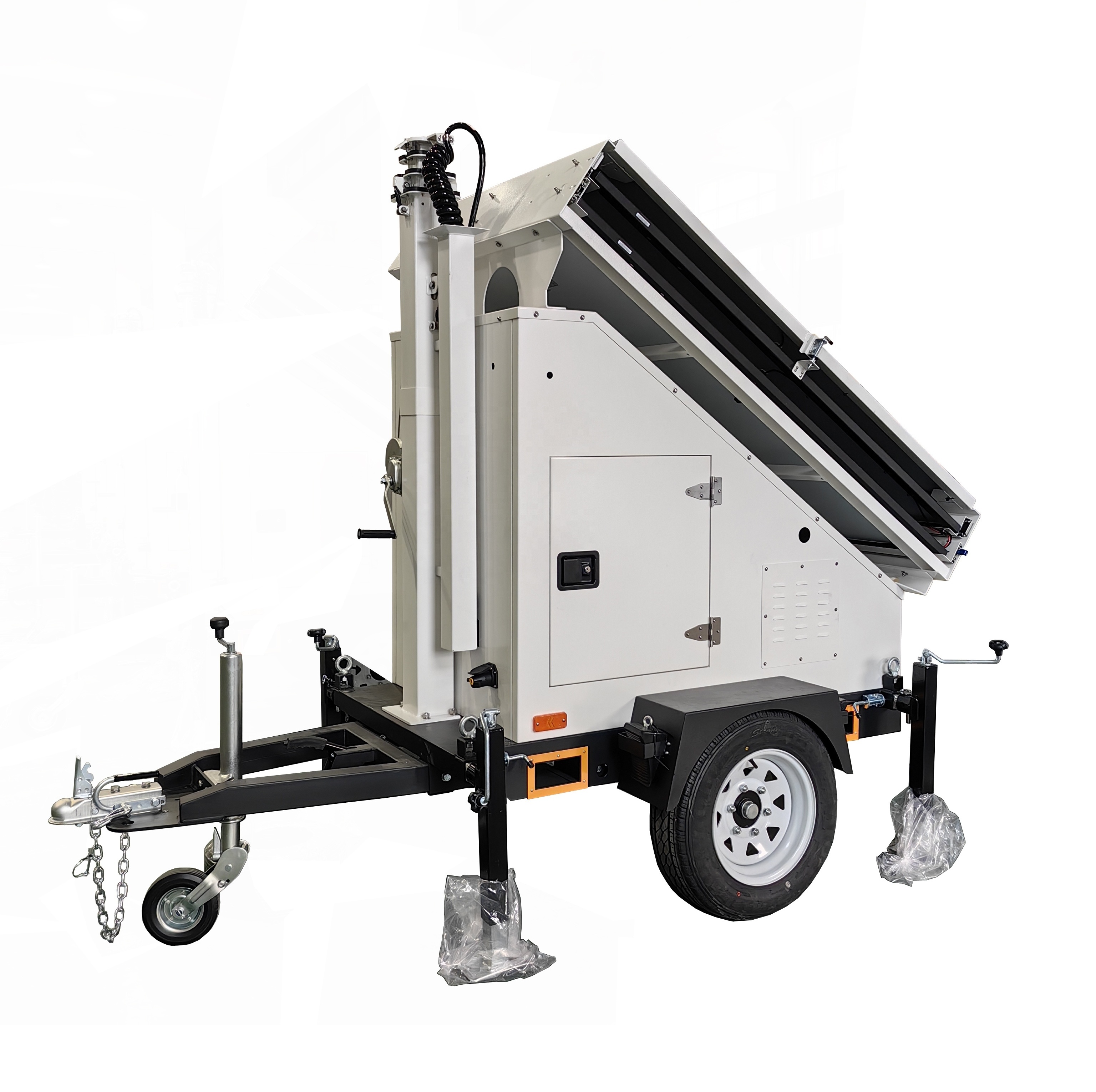 Outdoor security monitoring trailer mobile surveillance trailer with camera