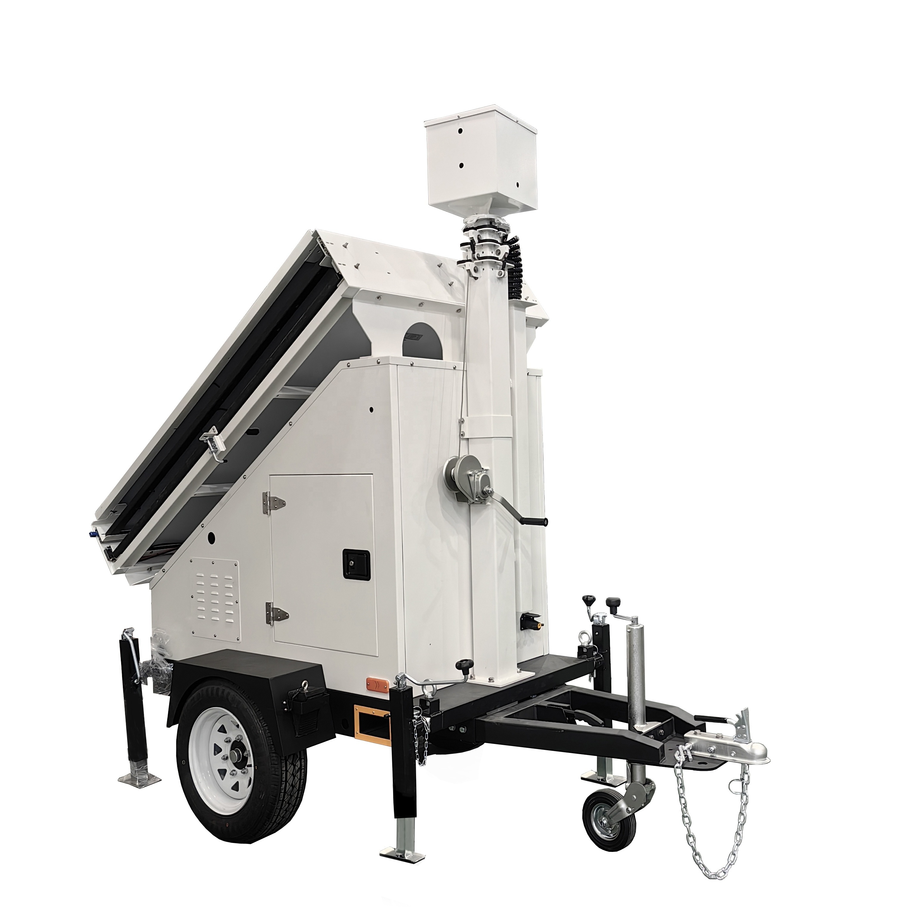 Outdoor security monitoring trailer mobile surveillance trailer with camera