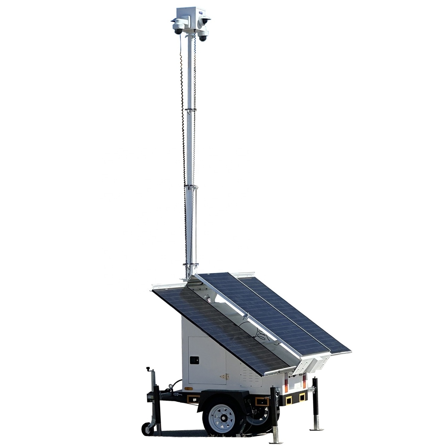 Mobile solar power trailer systems