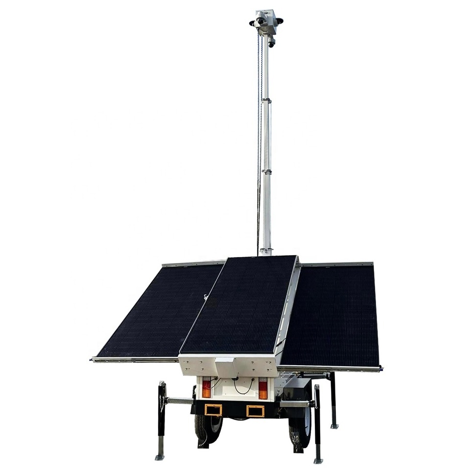 Mobile solar power trailer systems