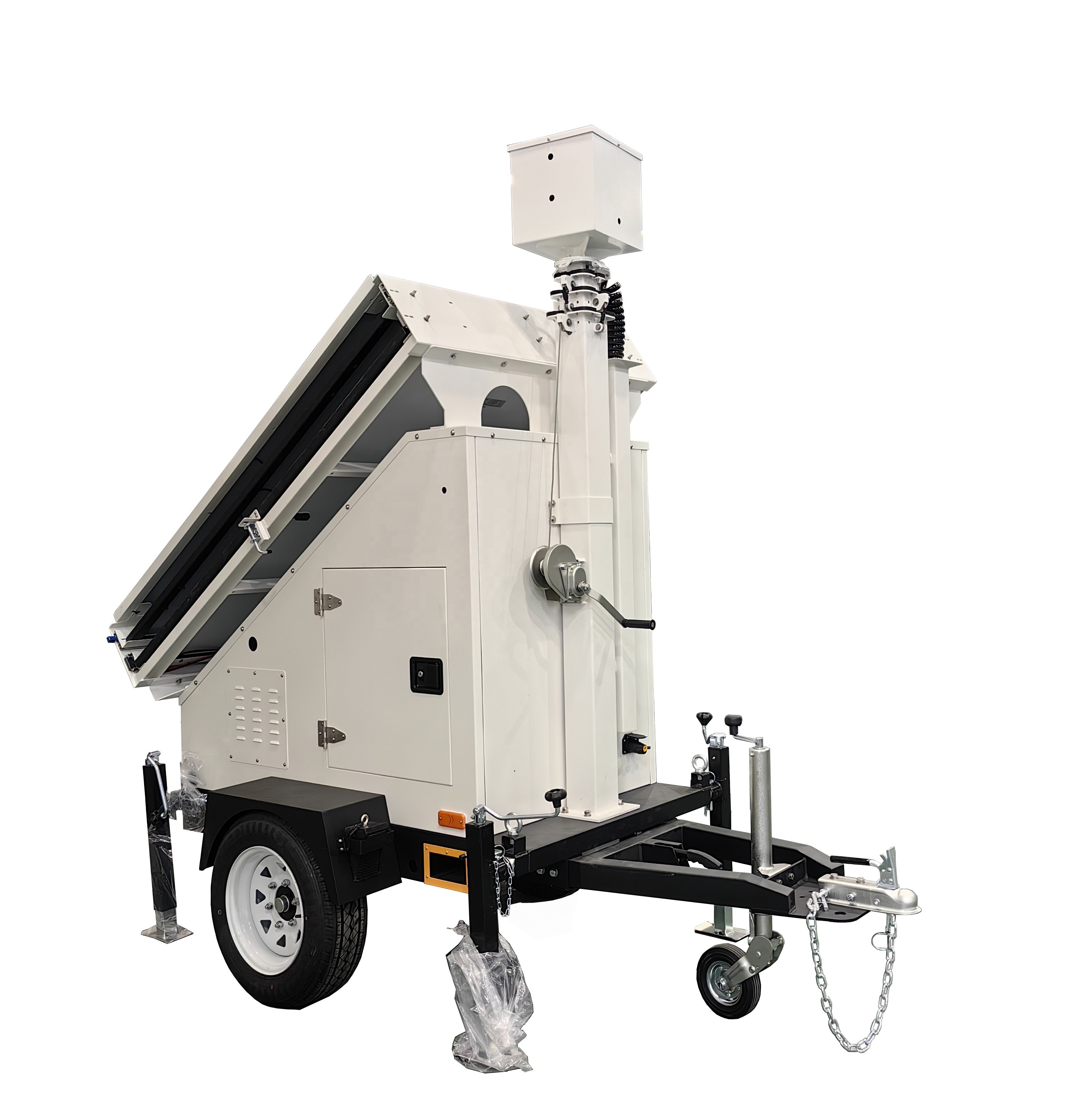 Mobile Trailer CCTV Camera Solar Surveillance Trailer Tower for Outdoor Parking Lot Security