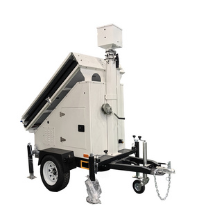 Mobile Trailer CCTV Camera Solar Surveillance Trailer Tower for Outdoor Parking Lot Security