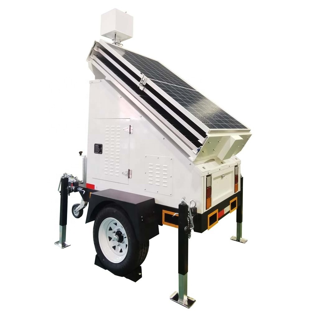 Simple design mobile solar trailer for install CCTV cameras USA market