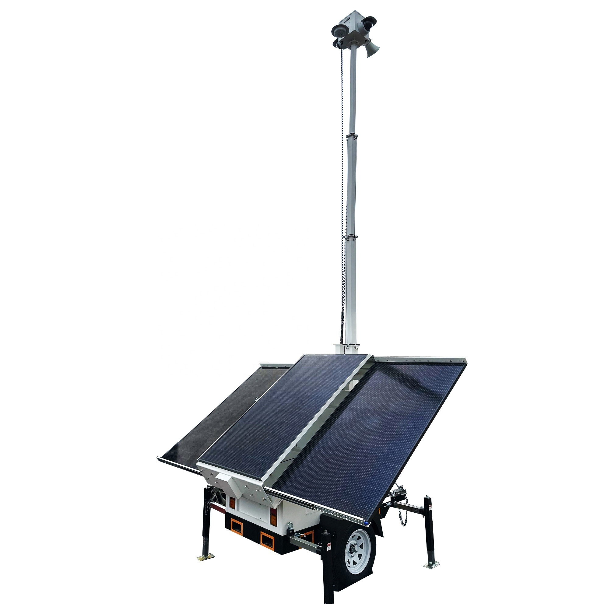 Mobile solar power trailer systems