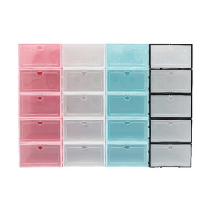 6pcs Dustproof Storage Box Foldable Transparent Clear Stackable Men Women Universal Plus Size Plastic Storage Sneaker Shoe Box