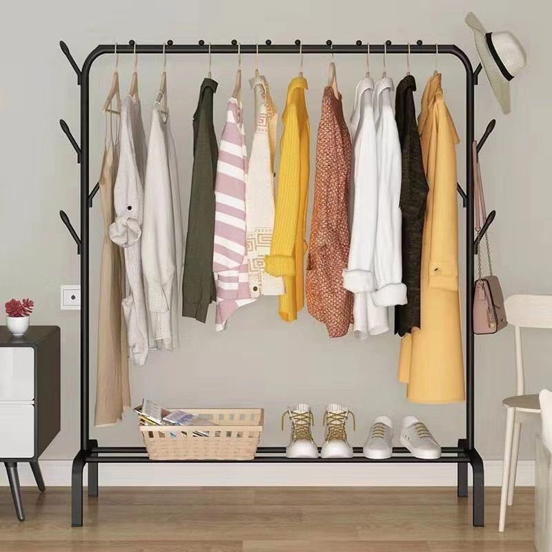 Metal Retro Court Hanger Rack Clothing Garment Rack Coat Hooks For Indoor Bedroom Storage Organizer