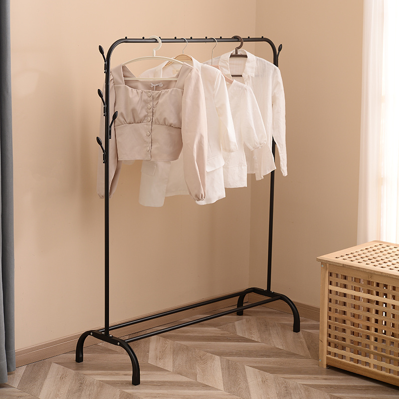 Living Room Bedroom Furniture Hat Bags Clothing Metal Small Hanger Stand Make Up Floor Stand Shelve Clothes Rack