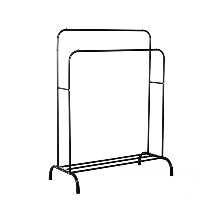 Sturdy And Durable Retro Metal Racks Vintage Clothes Hanger With Floor Shelf Coat Standing