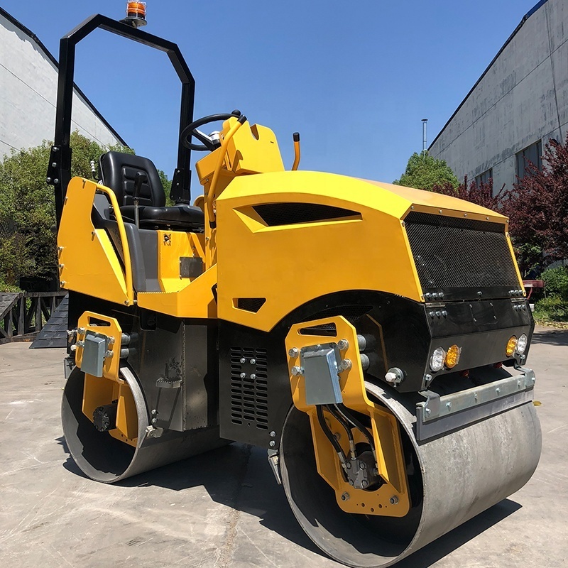 China 2 Ton 10T Double Drum Mini 3 Ton Second Handused Compactor Vibratory Machine Compact Double Drum Road Rollers For Sale