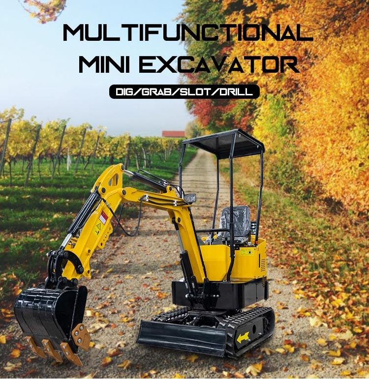 CE Diesel Engine Hydraulic Earth Moving Machinery Small 1T 1 Ton Soil Rototilt Tiltrotator Excavators Mini Diggers For Auction