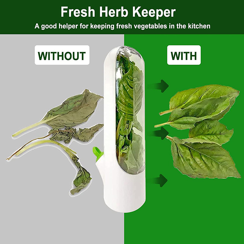 Eco Kitchen Herb Savor Pods Storage Container Freshness Herb Keeper Transparent Refrigerator Herb Saver savor storage container