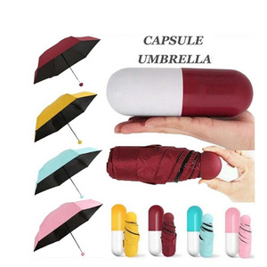 Epsilon Mini Capsule Shaped Three Design Paraplui Payung Sombrillas Paraguas Folding Capsule Umbrella Yellow With Logo Prints Capsule